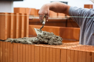 Maurer, Kelle, Mörtel, Ziegel